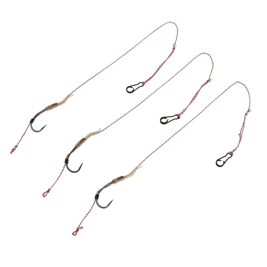 size 6 carp hooks  8  braid carp fishing hair rigs brand new 