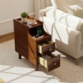 thumbnail image 4 of Gymax Solid Wood End Table w/ Pull-out Tray & 2 Storage Drawers Cable Management, 4 of 10