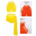 thumbnail image 2 of Doomiva Kids Girls 2-Piece Lyrical Dance Dress Strappy Crisscross Crop Tops with Mesh Briefs Set Ballet Dance Outfits Yellow 16, 2 of 7