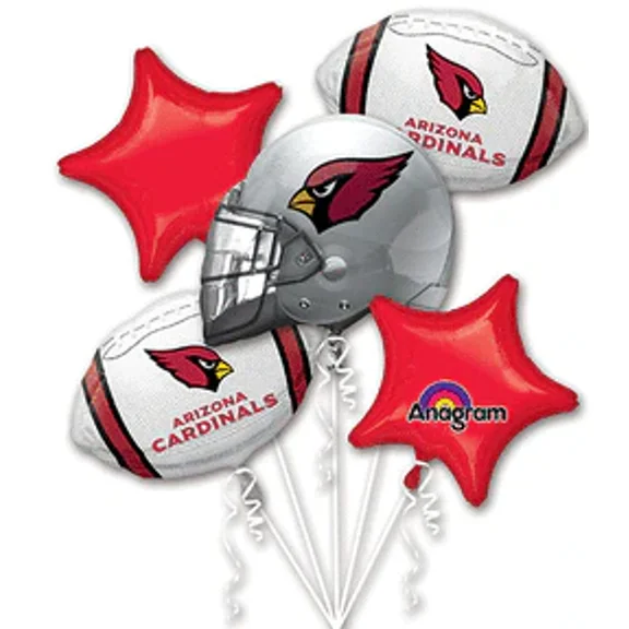 Arizona Cardinals Football Helmet 5 Piece Pack Bouquet Foil Balloons
