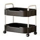 thumbnail image 2 of Estante De Almacenamiento De Plástico Carrito de cocina de 2 niveles con reposabrazos, color negro, para artículos de tocador y sala de estar (1 unidad) JASKFLY, 2 of 8