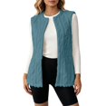 thumbnail image 7 of yillto Womens Sherpa Fleece Sleeveless Vest Jackets Lightweight Warm Fuzzy Open Front Fall Clothes Winter Coats, 7 of 7