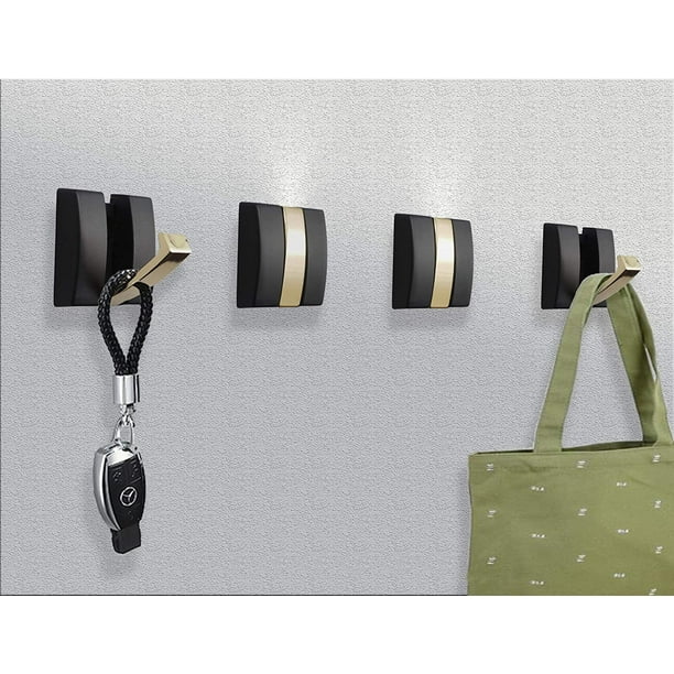 Hideaway Foldable Wall Hooks - (Black/Gold, 2 Pack) Space Aluminum Heavy  Duty Wall Hooks - Retractable Hooks for Hanging Coat, Scarf, Hat, Bag,  Towel