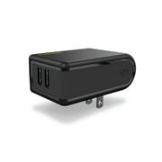Angle View: PUREGEAR TRAVEL CHARGER DUAL USB 4.8 A (NO CABLE) - BLACK