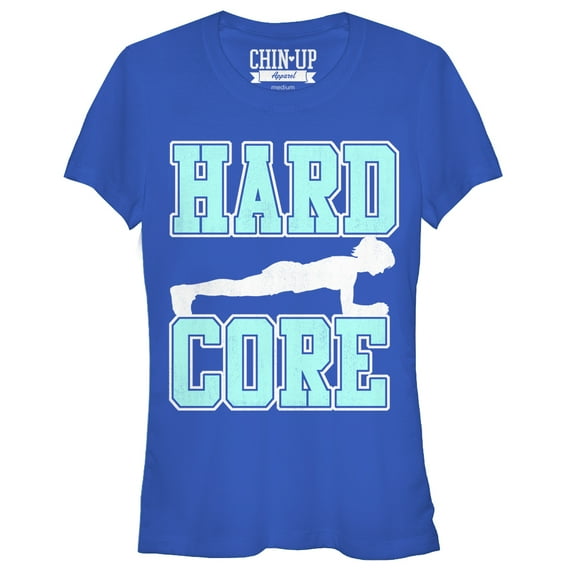 Junior's CHIN UP Hard Core  Graphic Tee Royal 2X Large