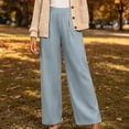 thumbnail image 6 of Sahpxhe Wide Leg Pants Women Loose High Elastic Waist Trendy Palazzo Pants Casual Flowy Lounge Vacation Travel Trousers Light Blue L, 6 of 9