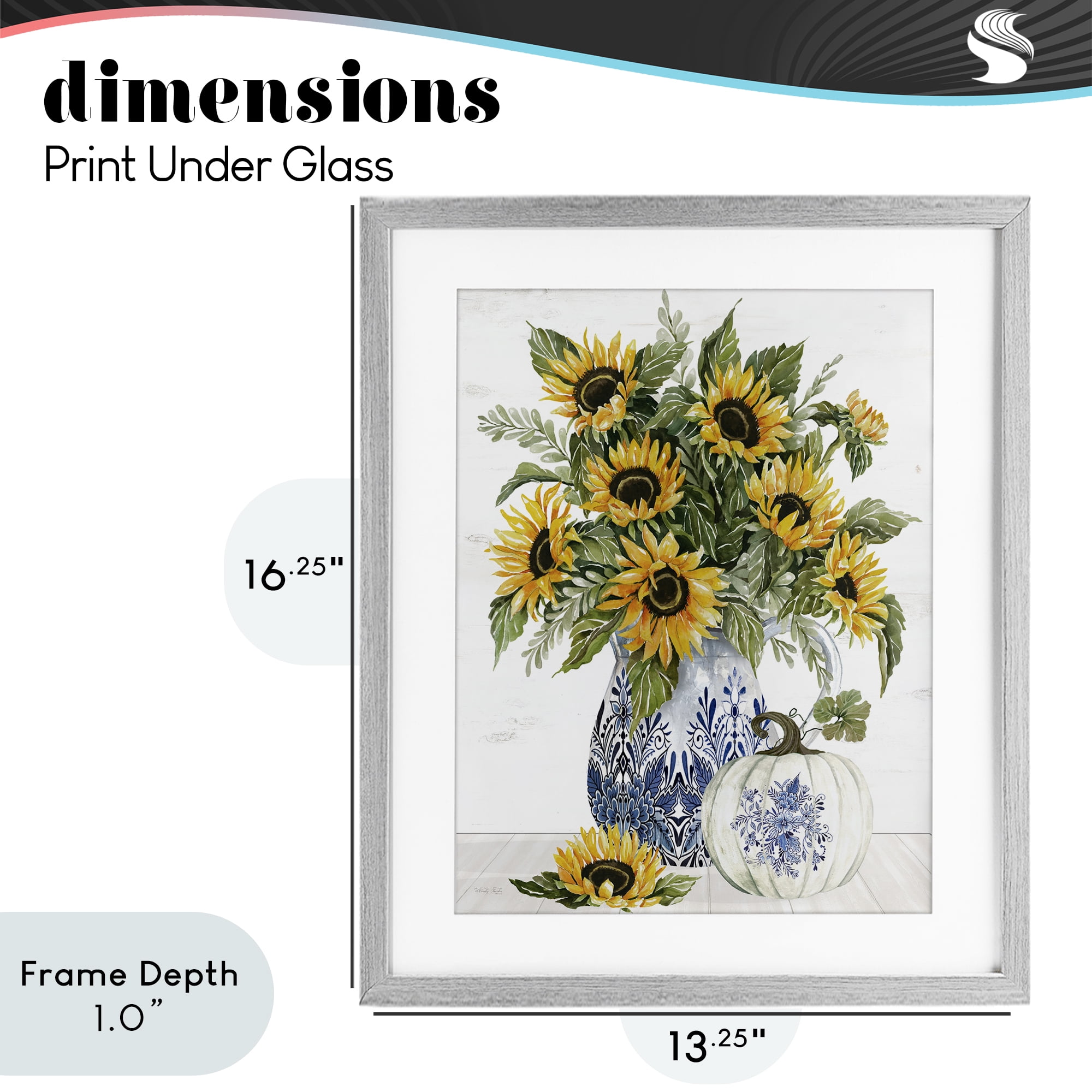 Stupell Industries Imperial Autumn Sunflowers Gray Framed Print Under Glass, design by Cindy Jacobs