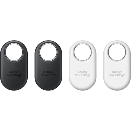 SmartTag2 (2023) Bluetooth + UWB, IP67 Water and Dust Resistant, Findable via App, 1.5 Year Battery Life (4-Pack) - Black/White (Global Edition, No US Warranty)