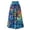 Blue, variant on Women's Bohemian Maxi Skirt, Floral High Waist Drawstring Tiered Skirt, Lightweight Flowy Skirt for Vacation, Beachwear and Festival,Blue,L