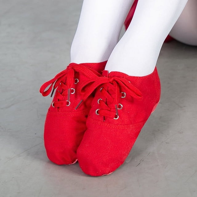 2023 nueva moda hombres mujeres deportes zapatillas de baile zapatos de baile de Jazz botas de baile con cordones zapatillas de deporte rojas, negras y blancas