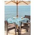 thumbnail image 3 of Outdoor Tablecloth with Umbrella Hole for Patio/Picnic/Party/Camping, Turquoise Coastal Waterproof Table Cloth Square Cover Washable, Nautical Starfish Coral Jellyfish Shell Sea (54"x 54"), 3 of 8