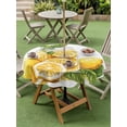 thumbnail image 5 of Outdoor Tablecloth with Umbrella Hole Zipper Lemon Round Tablecloth 54" Waterproof Outside Table Cloth Summer Fruit Watercolor Yellow Country Patio Table Cover Tablecloths for Picnic Party, 5 of 8