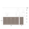 thumbnail image 4 of Prepac Armoire de rangement rustique Ridge lavé blanc à 4 portes, 4 of 9