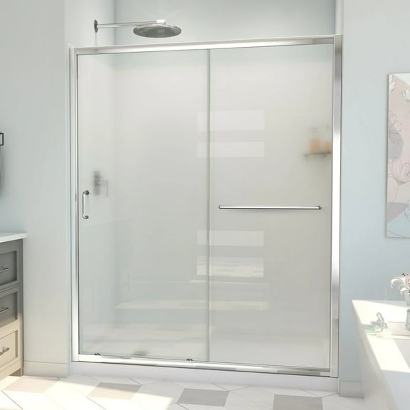 DreamLine Infinity Z Aluminium 60" x 78 3/4", Frosted Glass Sliding Shower Door
