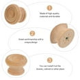 thumbnail image 4 of HORIALENCE 10 Pcs Poignées de Porte d'Armoire Rondes en Bois pour Tiroir en Forme de Champignon, 4 of 5