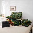 thumbnail image 6 of jejeloiu Crocodile 7 Pieces Bedding Comforter Set,Wild Animal Full Bedding Set,Tropical Botanical Leaves Fitted Sheet Flat Sheet For Bots Teens,Breathable Home Decor Reversible, 6 of 8