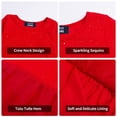 thumbnail image 4 of LittleSpring Girls Spring Dresses Long Sleeve Tutu Dress Crew Neck Slim Fit Sparkle Casual Red Size 8-9, 4 of 7