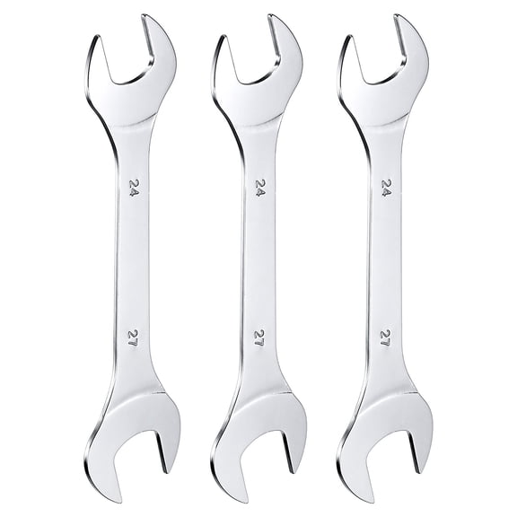 Uxcell 3pcs Double Open End Thin Wrench 24×27mm Metric U-Shaped Spanner