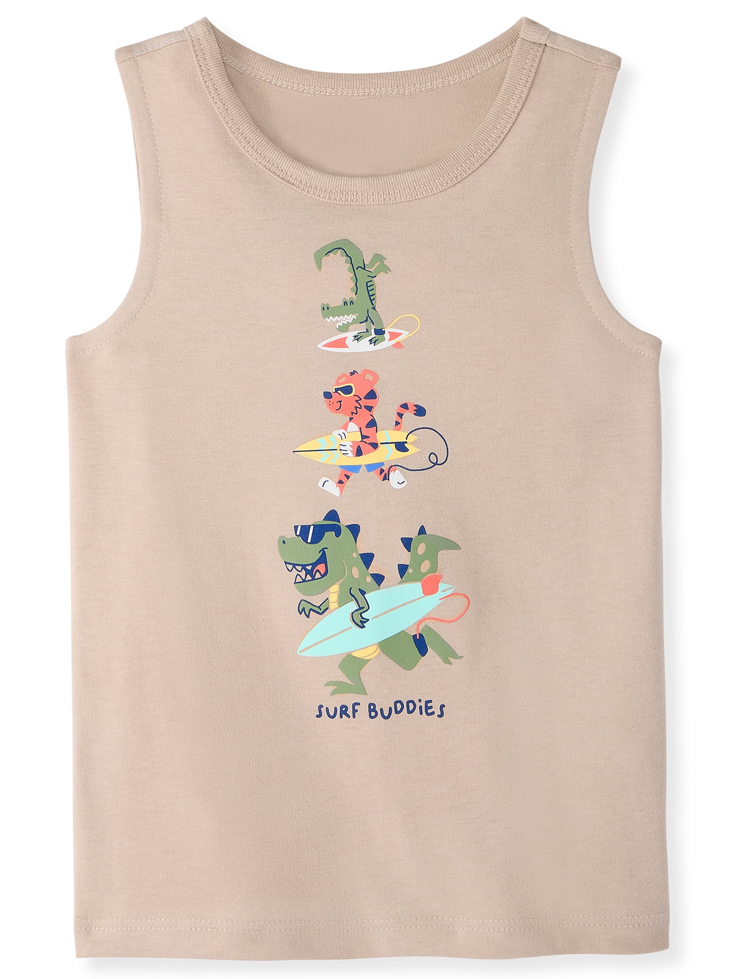 Garanimals Newborn, Baby & Toddler Boy Cotton Graphic Tank Tops, 4-Pack, Sizes 0-6T