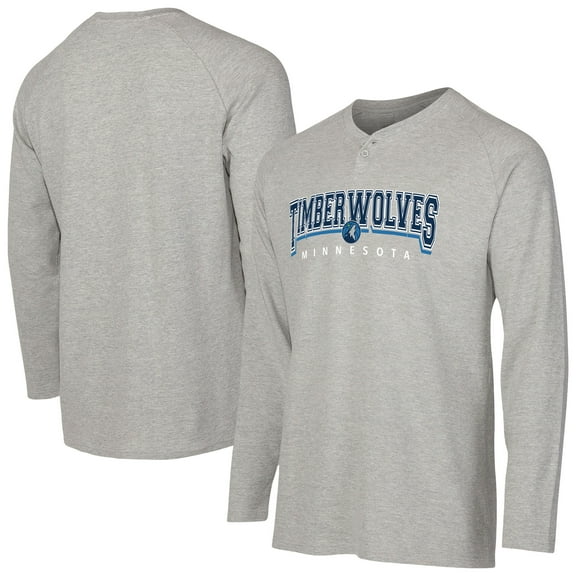 Men's Concepts Sport  Gray Minnesota Timberwolves Hawthorn Thermal Knit Long Sleeve Henley T-Shirt