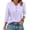 Light Purple_04#78, variant on Hearthz Cotton 3/4 Sleeve T Shirts for Women Henley Button Solid color Work Tops for Women Fall Button V-Neck Blouses for Women Casual Summer