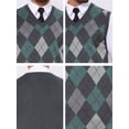 thumbnail image 7 of DARING DIVA Men's Casual Knit Sleeveless V-Neck Plaid Argyle Sweater Vest M Dark Gray, 7 of 7