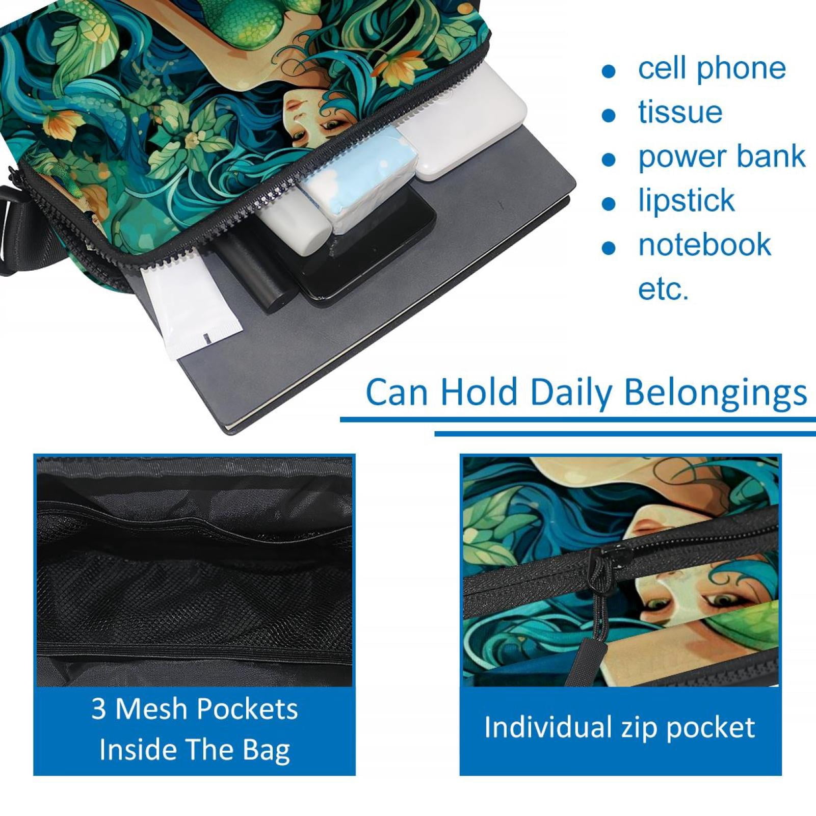 Mermaids Crossbody Bag Waist Pack Waist Bag Lightweight Adjustable with Extension Strap Unisex Fanny Pack