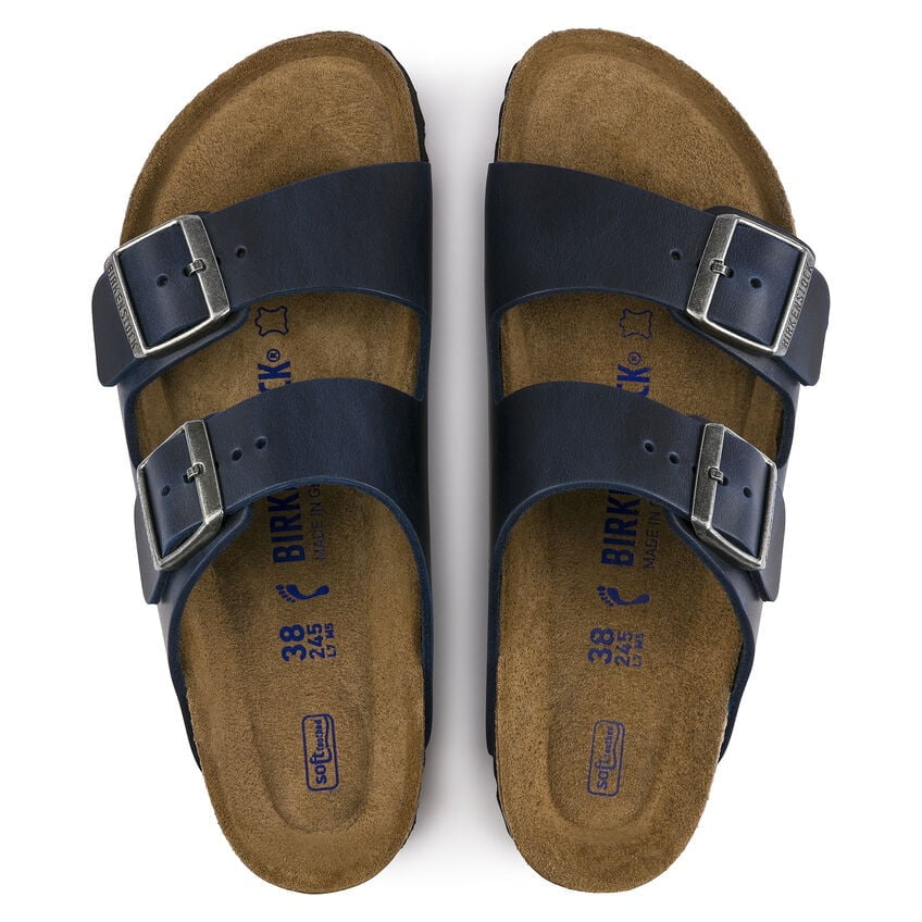 BIRKENSTOCK Unisex Arizona Soft Footbed Blue Oiled Nubuck Leather