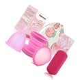 thumbnail image 2 of Falleo Clearance Women Silicone Period Cup Collapsible Cleaning Cup Menstrual Disc Reusable Portable Leak Proof Pink Set S 20ml, 2 of 5
