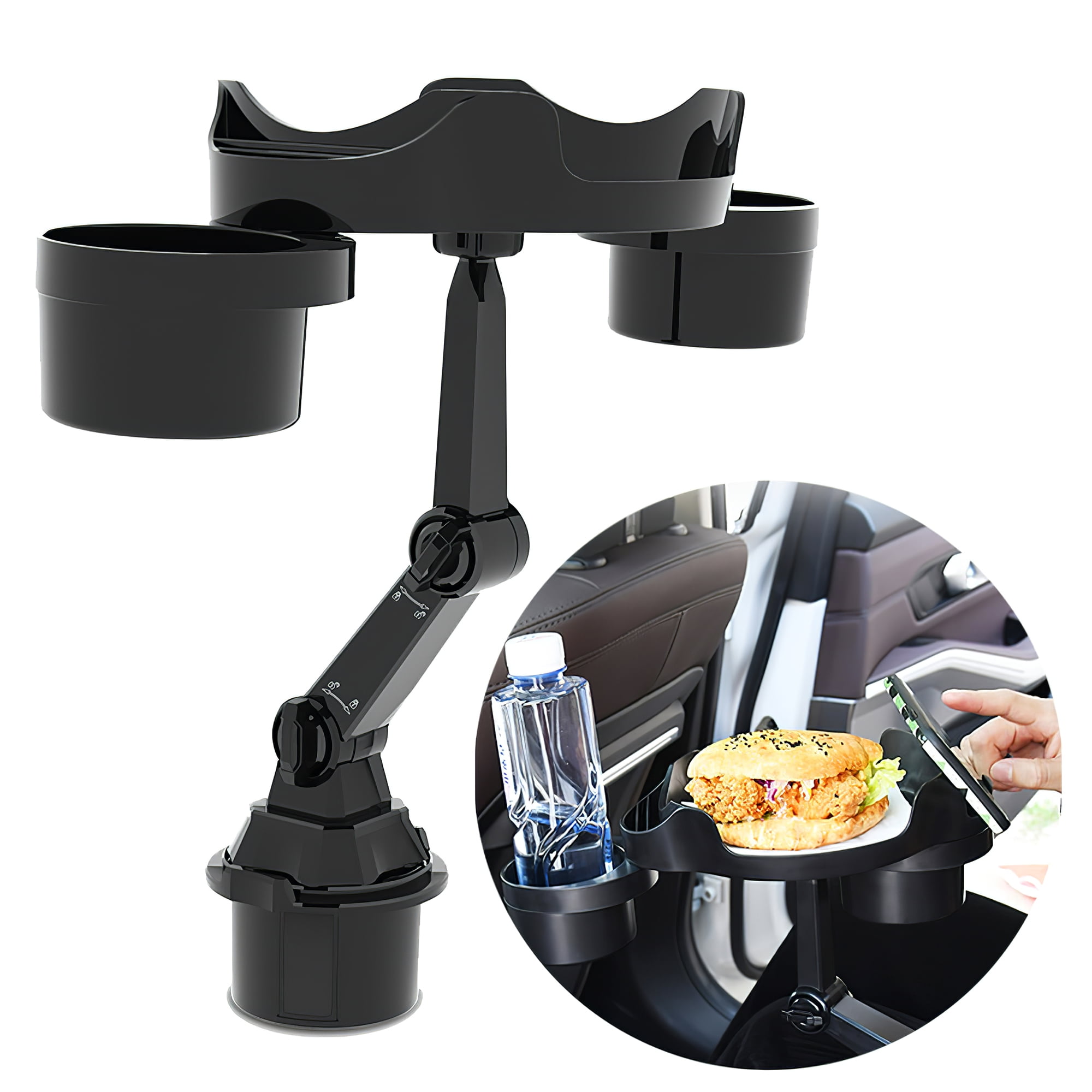Jolfay Multifunctional Car Cup Holder Tray Table 360° Swivel Adjustable Car  Food Eating Tray Table for Cup Holders Mobile Phone Bracket