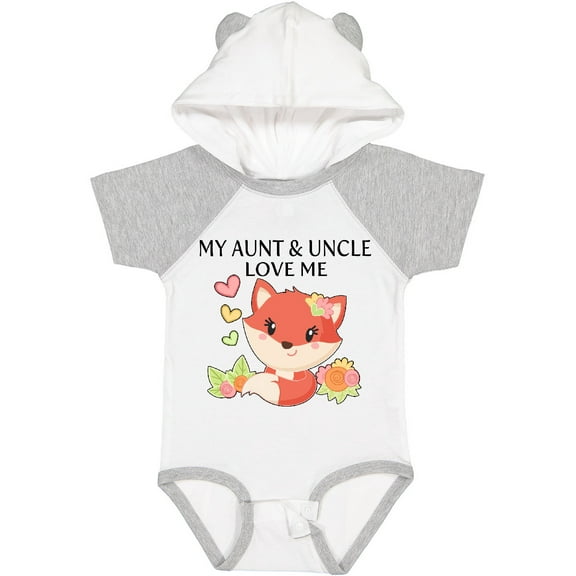 Inktastic My Aunt and Uncle Love Me- Little Fox Boys or Girls Baby Bodysuit