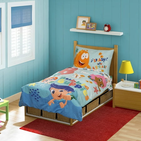 nickelodeon bubble guppies 4 pc toddler bedding set