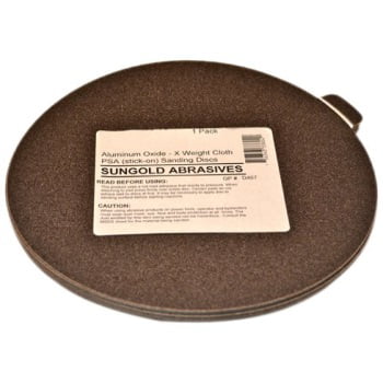Sungold Abrasives 339054 60 Grit 9-Inch X-Weight Cloth Premium Industrial Aluminum Oxide PSA Stick-On Discs for Stationary Sanders 5 Discs/Pack