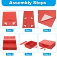 thumbnail image 3 of Uxcell 10x8x3 Inch Magnetic Gift Box Collapsible Paper Party Favor Boxes with Lid and Ribbon Red, 3 of 6