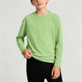 thumbnail image 6 of Kids Solid Color Round Neck Long Sleeve Top, Casual Pullover Base Shirt for Boys Girls 2-13 Years, 6 of 8