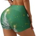 thumbnail image 2 of Vsdgher Christmas Green print Workout Shorts for Women Seamless Soft Smooth Gym Yoga Scrunch Active Exercise Fitness Shorts, 2 of 8