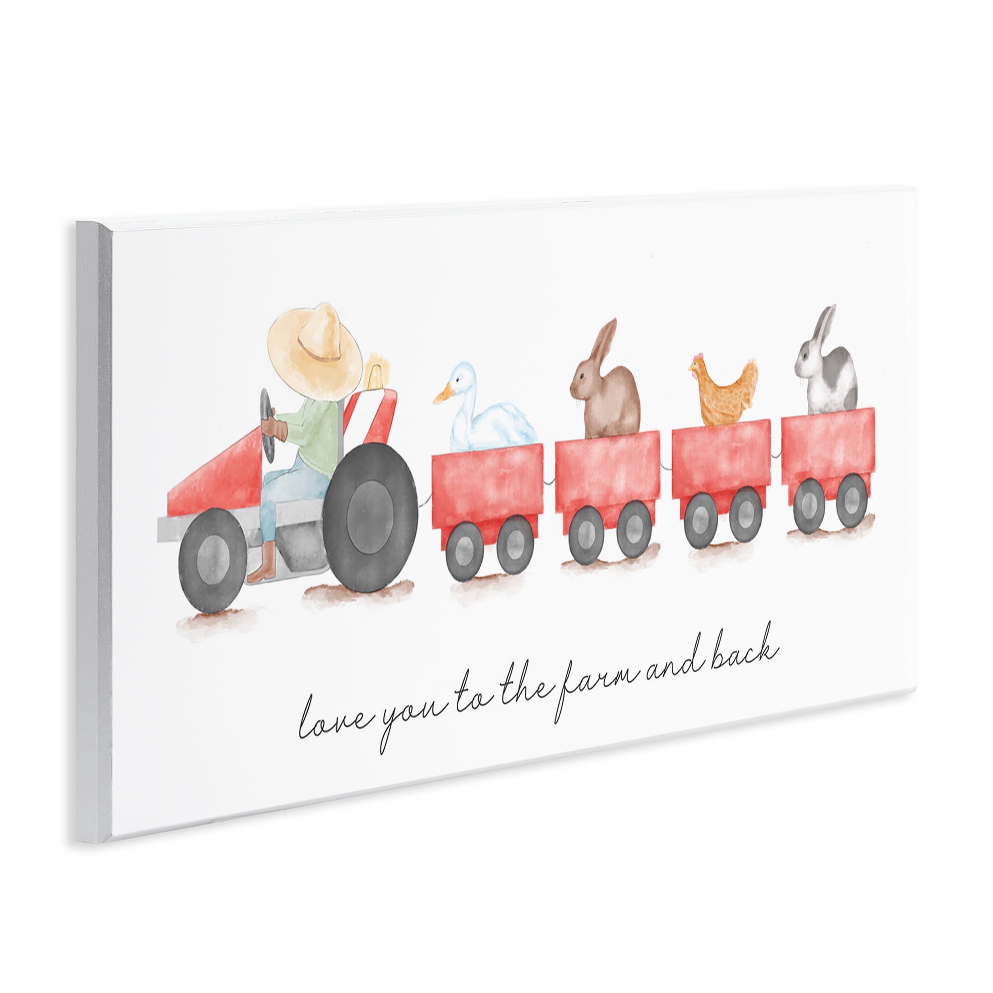 Stupell Industries Love You Farm & Back Animals & Insects Painting Unframed Art Print Wall Art, 17 x 7