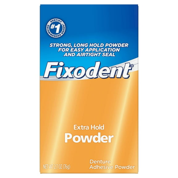 Fixodent Extra Hold Denture Adhesive Powder 2.7 Oz (Pack of 4)