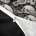 thumbnail image 5 of Homewish Halloween Sugar Skull Duvet Cover Queen, Vintage Flower Queen Bedding, Gray Black White, Black Reversible 3-Piece, 1 Duvet Cover and 2 Pillowcases, 5 of 7