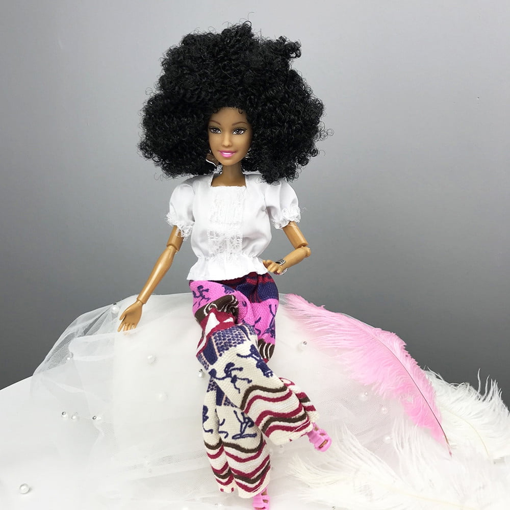 Baby Movable Joint Polyester fiber African Doll Toys Black Doll Best Gifts Toys 
