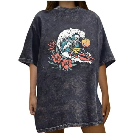 

LWZWM Women s Plus Size Top Date Night Blouse Vintage Drop Sleeves Printed Pattern Short Sleeve Tops Club Tops Cowgirl Shirt Dressy Shirt Exotic Tops Gym Shirts Office Tunic