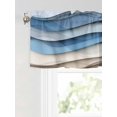 thumbnail image 6 of Valances for Windows Blue Brown Rod Pocket Cafe Window Treatments Valance Curtains for Kitchen Bathroom Laundry Basement Windows 60"x18", 6 of 9