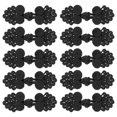 thumbnail image 1 of Uxcell 10 Pares de Botones de Cierre de Nudos Chinos Rana Negros con Perlas, 1 of 7