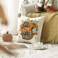 thumbnail image 3 of Sm:)e Sunflower Bow Maple Leaves Pumpkin Fall Pillow Covers 18x18 Inch Set of 2, Cushion Covers for Sofa Seasonal Home Decor, 3 of 7
