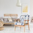 thumbnail image 2 of Costway Modern Accent Armchair Upholstered Lounge Chair with Rubber Wood Leg Blue Floral, 2 of 10