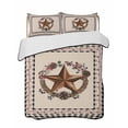 thumbnail image 2 of Quilts Twin XL Size, Farmhouse Soft Comforter Bedding Set for Bed, Country Star Berry Plaid Lodge Grey Brown Lightweight Quilted Bedspread with Pillow Cover(2 Pieces) for All Season, 68x98 Inch, 2 of 6