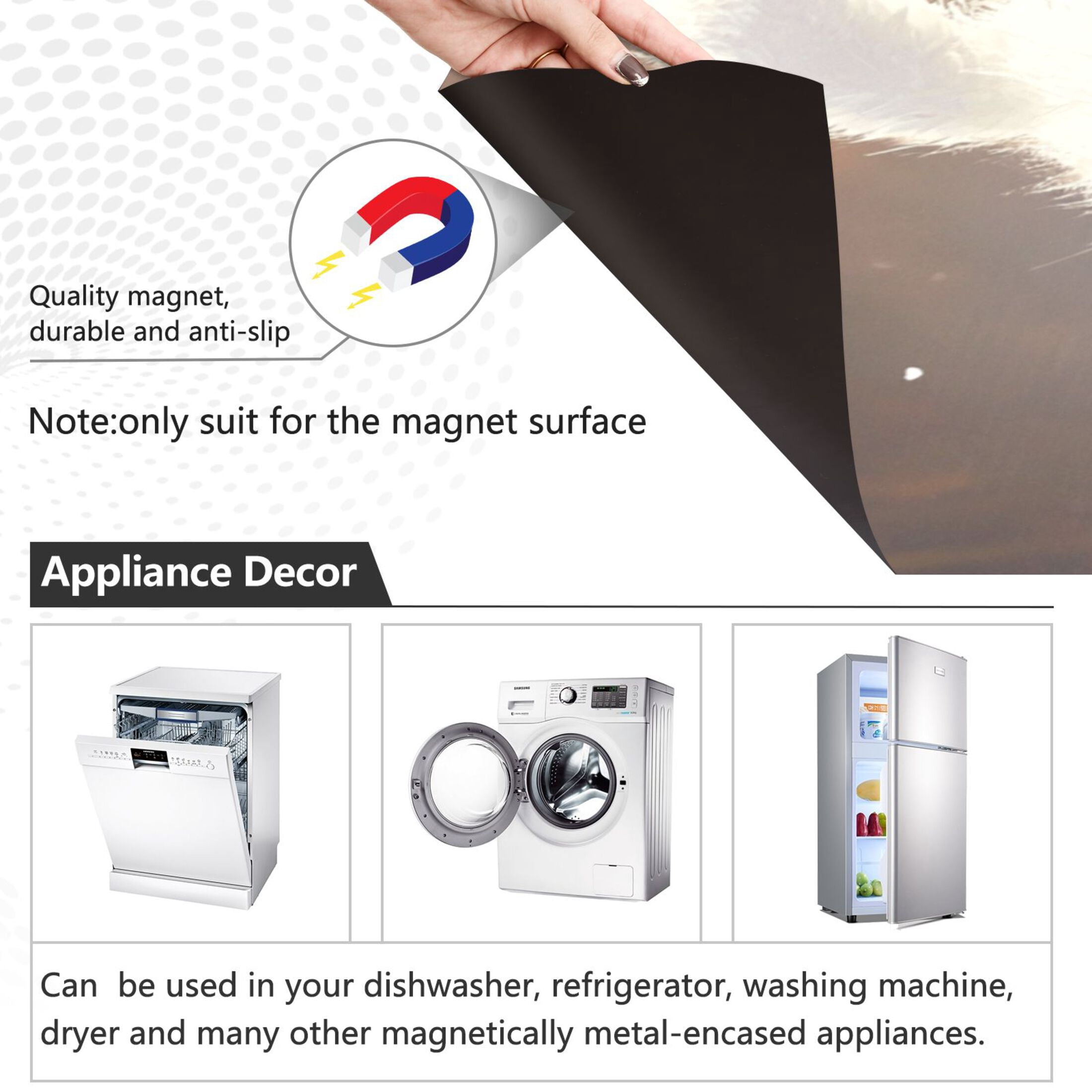 Dishwasher Magnetic Sticker 23x26 Inch Refrigerator Magnetic Sticker Washing Machine Magnetic Sticker Kitchen Panel Magnetic Sticker Home Decor A Cartoon White Rabbit