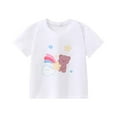 thumbnail image 2 of Favoffer Summer Unisex Kids Multicolor Cartoon/Ice-Cream/Strawberry Graphic Tee Round Neck Short Sleeve Loose Fit Fun Top Casual Travel Home Play 2-10Y, 2 of 3