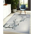 thumbnail image 4 of Nature Decorative Rug, Flowers Buds and Birds with Cherry Branches Style Art Painting Effect, Quality Carpet for Bedroom Dorm and Living Room, 6 Sizes, Ceil Blue, by Ambesonne, 4 of 4