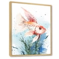 thumbnail image 2 of Designart "Pink Underwater Butterfly Fish" Animals Framed Wall Art - Modern Pink Butterfly Fish Entryway Framed Wall Art Print, 2 of 6